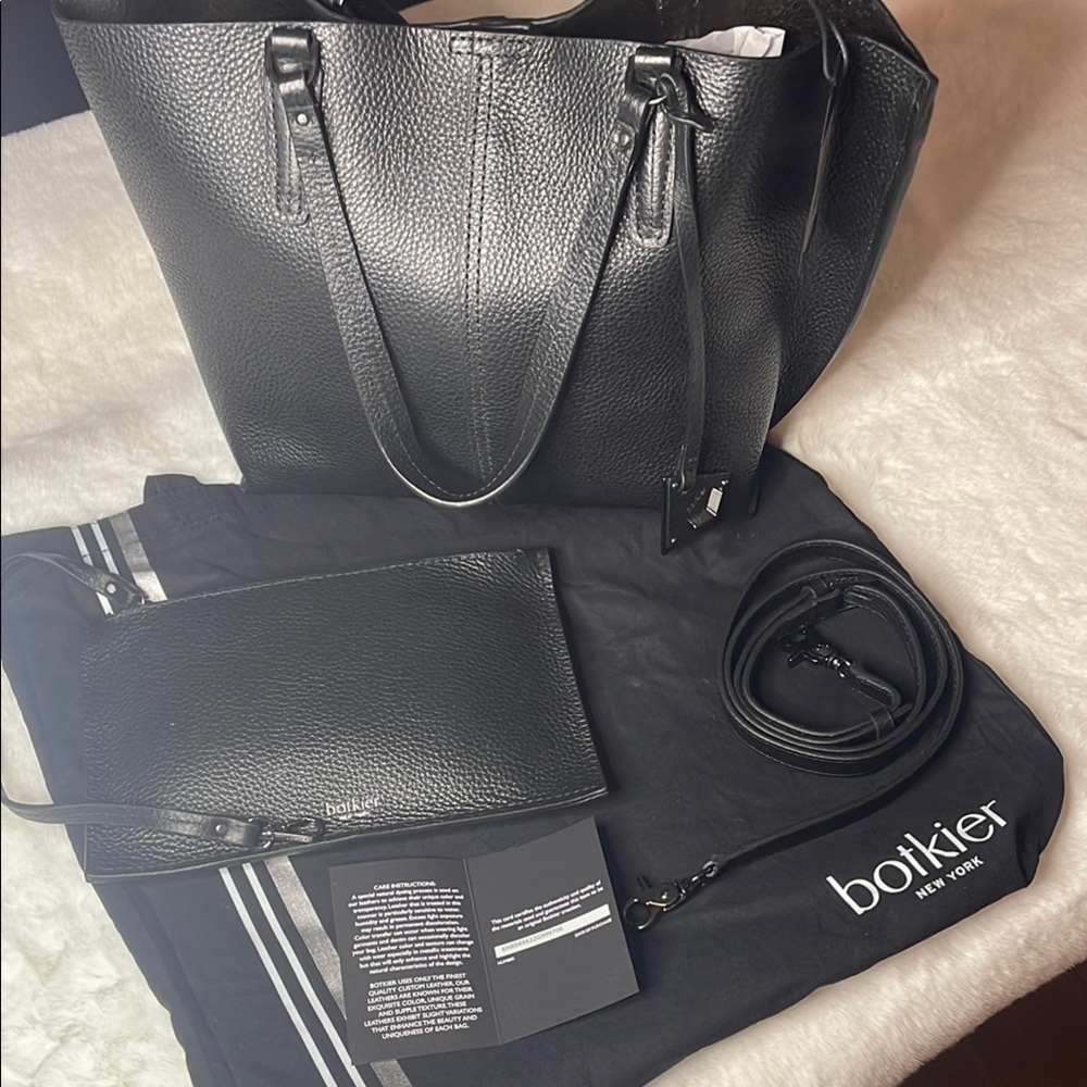 Botkier Hudson Black Pebbled Leather Tote – Excellent NWT Condition